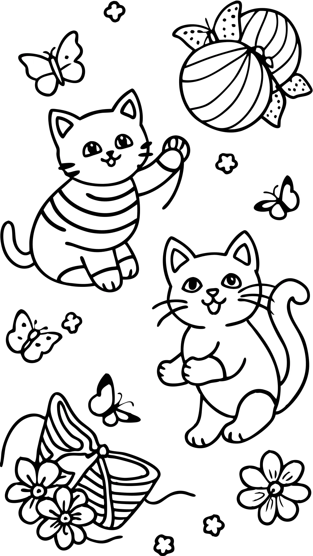 Páginas para colorear de gatitos imprimibles gratis